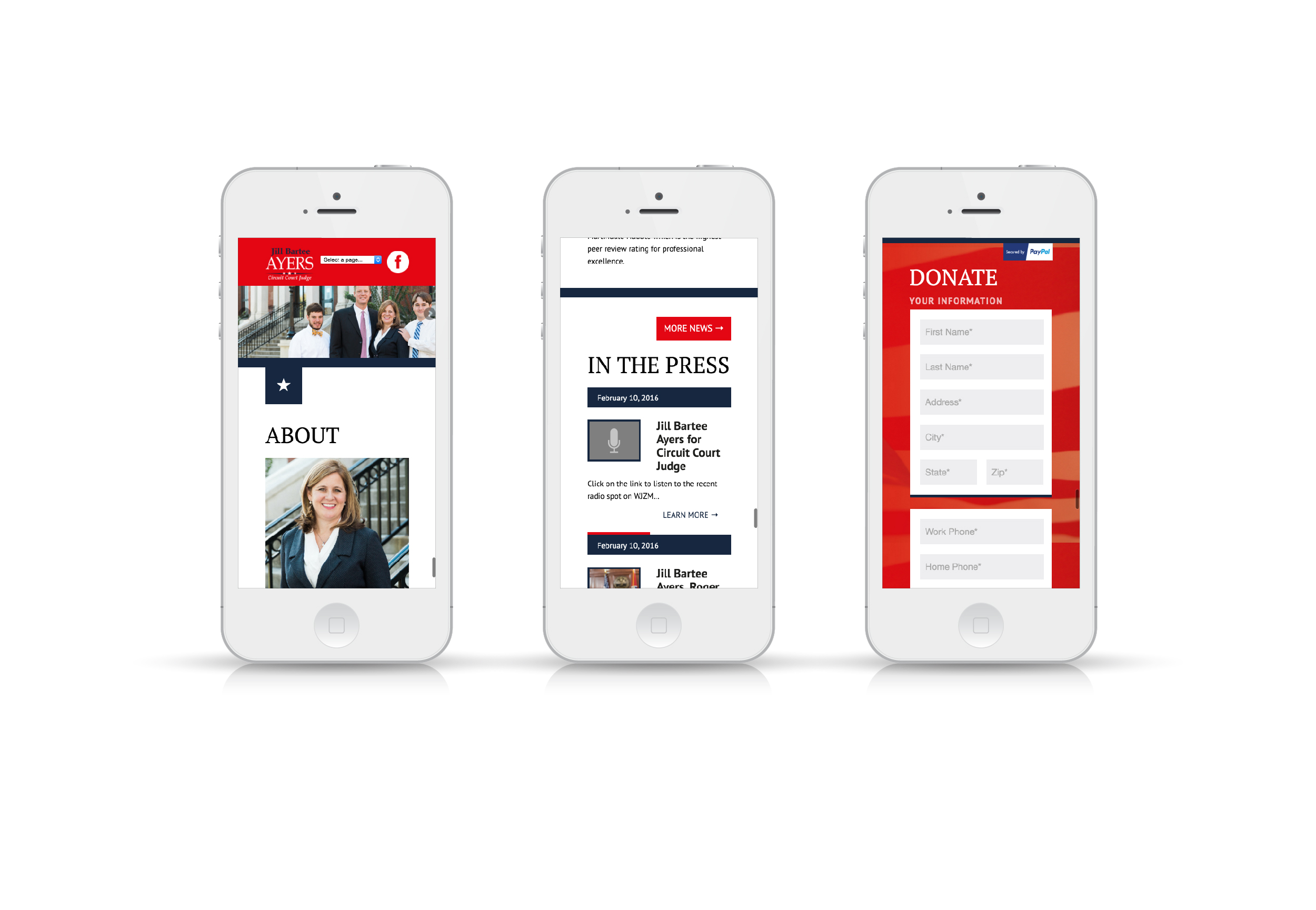 Jill Ayers Website on Phone Screen